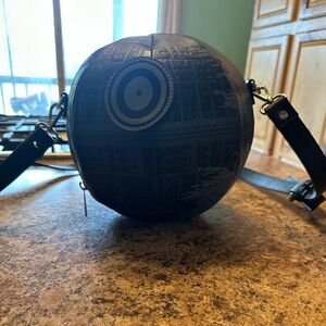 Loungefly Black Death Star Round Shoulder Bag